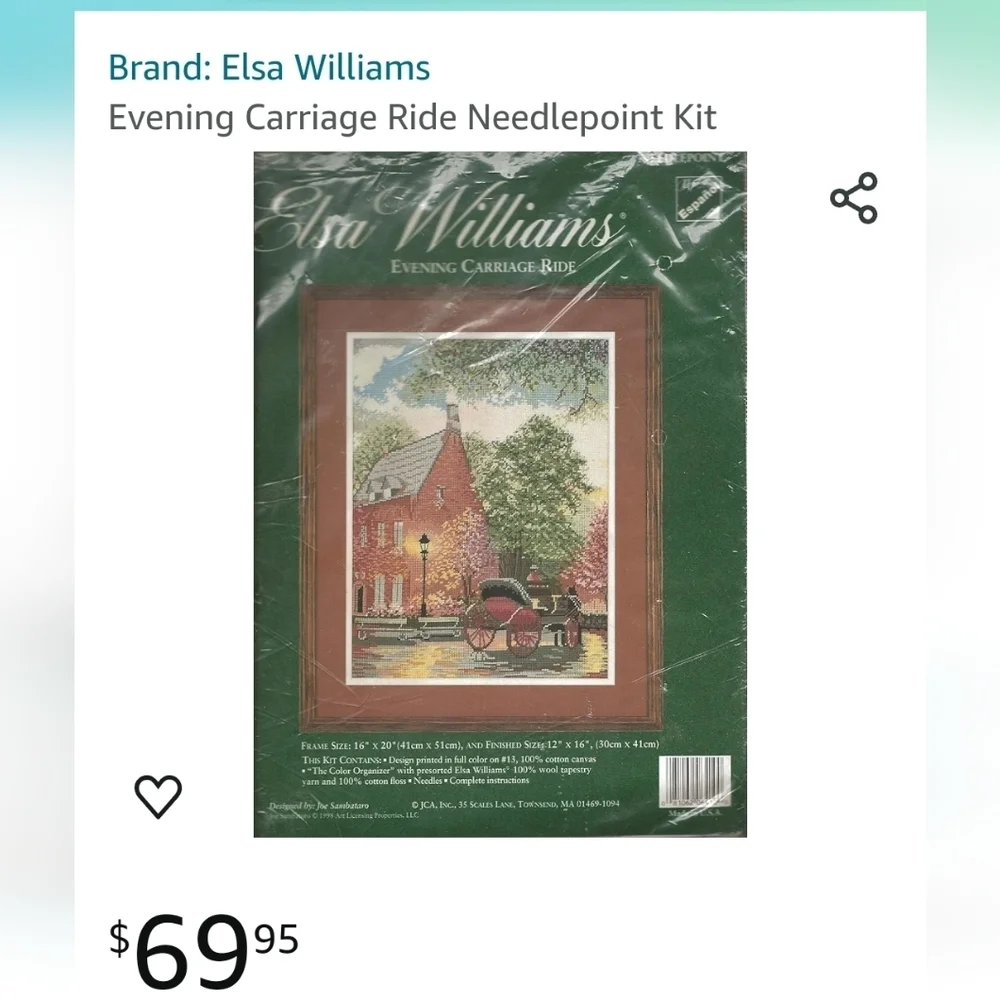NWT ELSA WILLIAMS EVENING CARRIAGE RIDE
